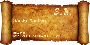 Sárdy Márton névjegykártya