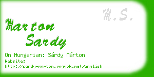 marton sardy business card