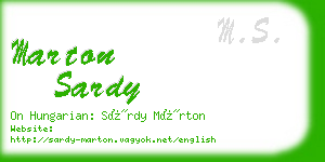 marton sardy business card